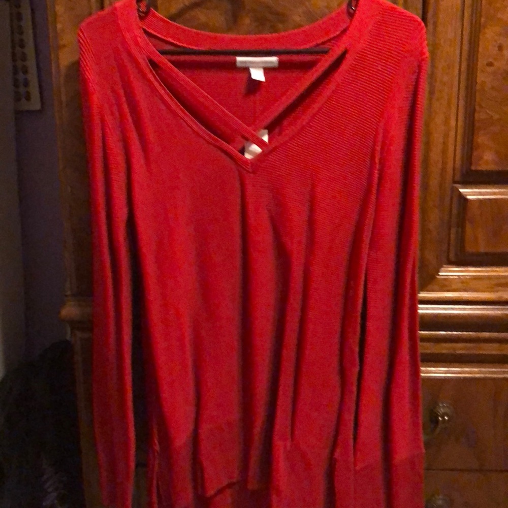 Red Criss-Cross Sweater